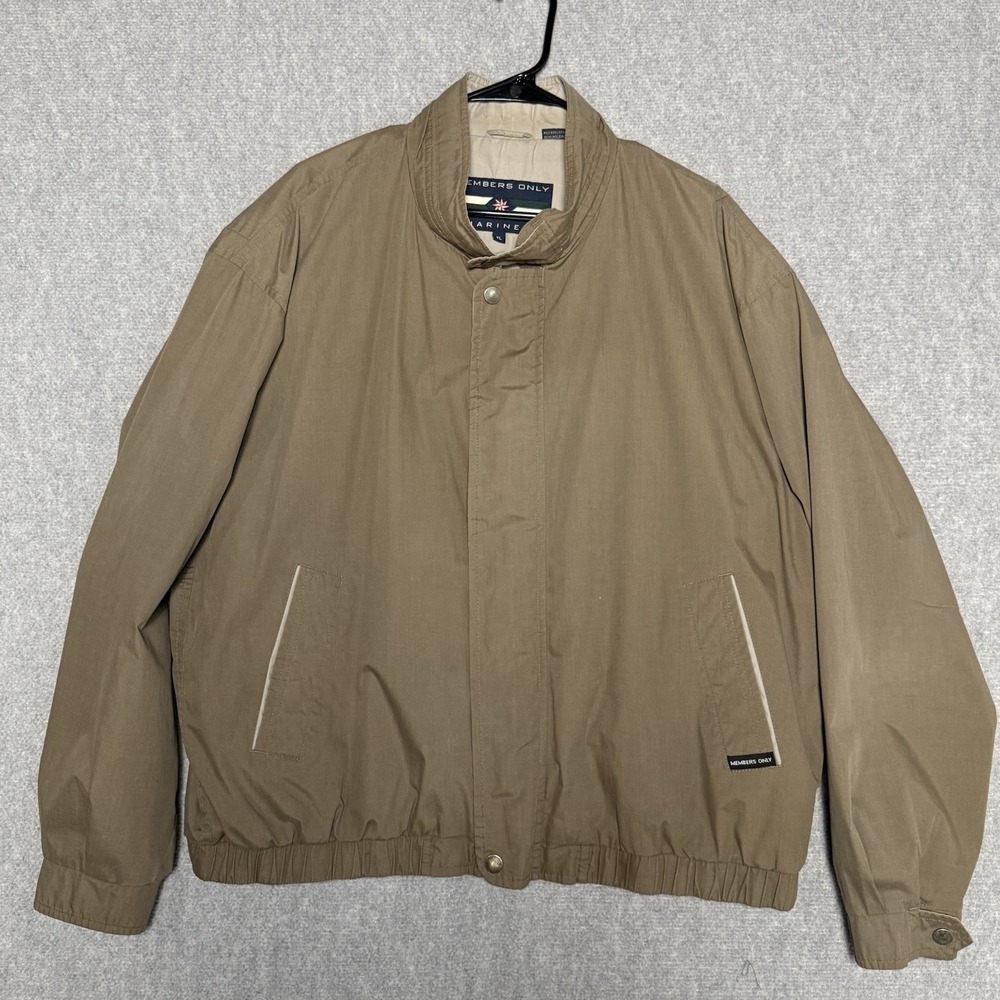 Members Only Jacket Men's Size XL Mariner Brown Full Zip Vintage Lightweight